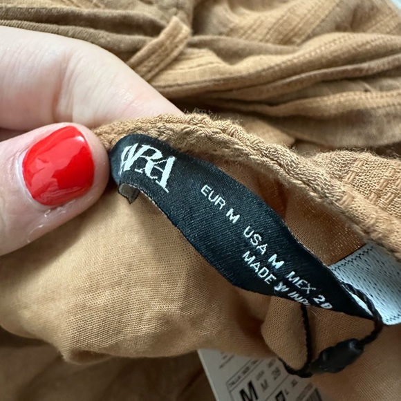 Zara Asymmetrical One Shoulder Wrap Halter Beaded Boho Top Size Medium NWT - Picture 7 of 8